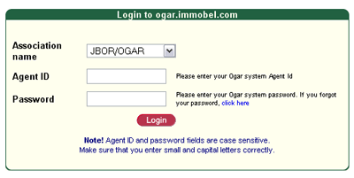 login screen